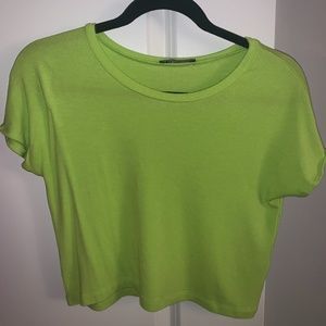 ZARA Bright Green Short Sleeve Tee